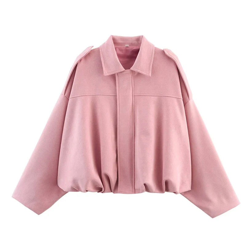 Cropped Luxe Bomber Suede