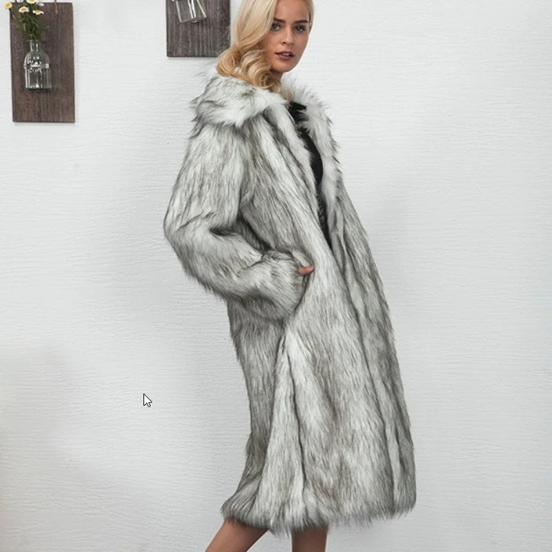 Winter Sleeve Fluffy Luxury Fur Jacket