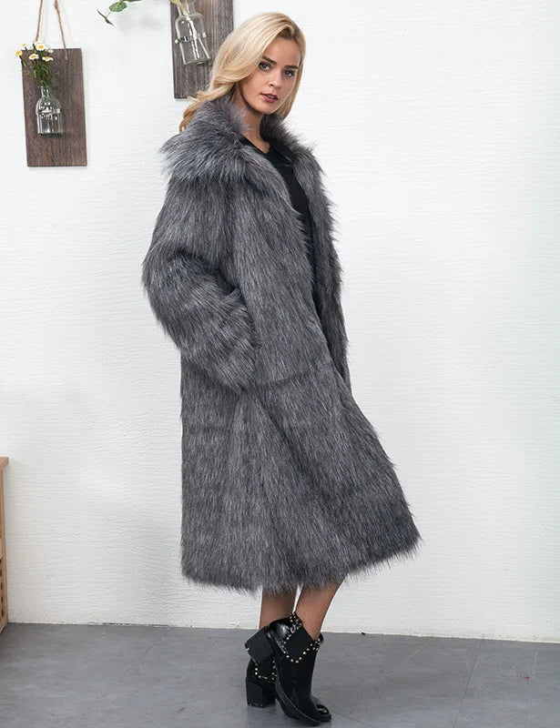 Winter Sleeve Fluffy Luxury Fur Jacket