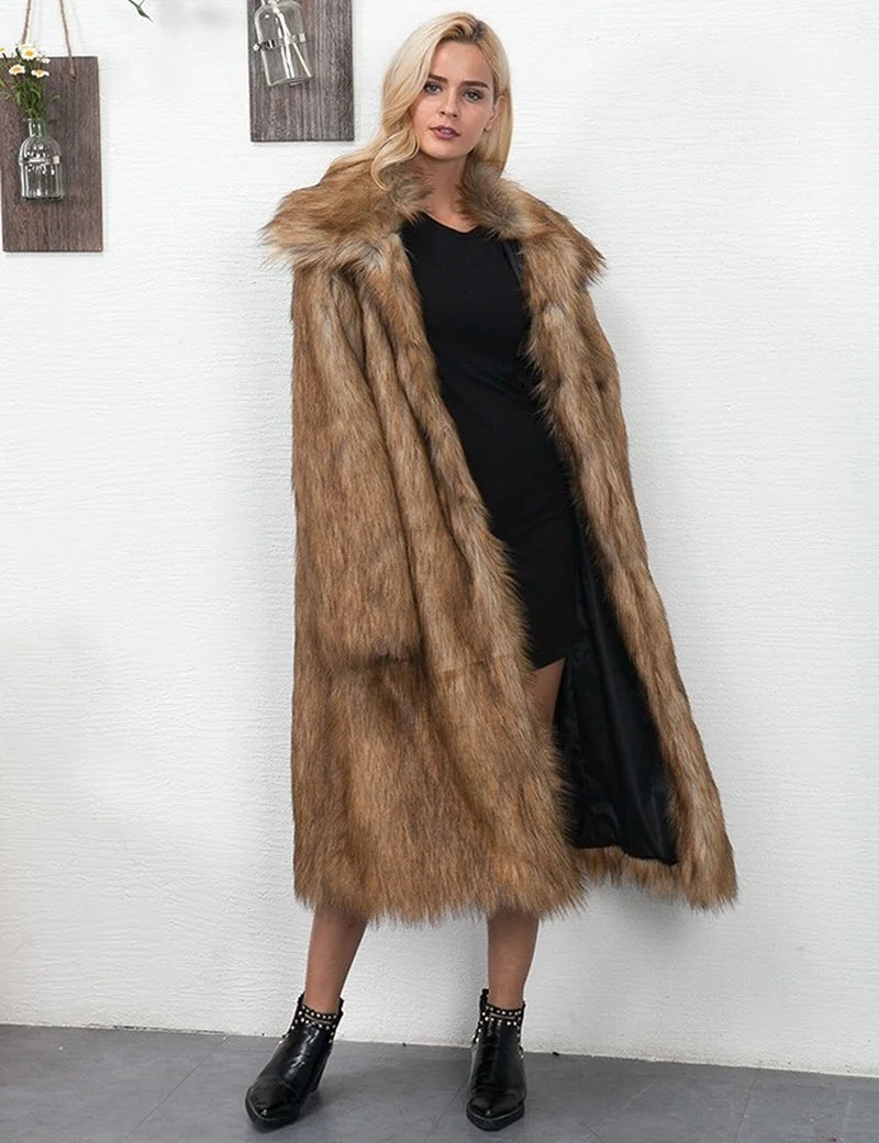 Winter Sleeve Fluffy Luxury Fur Jacket