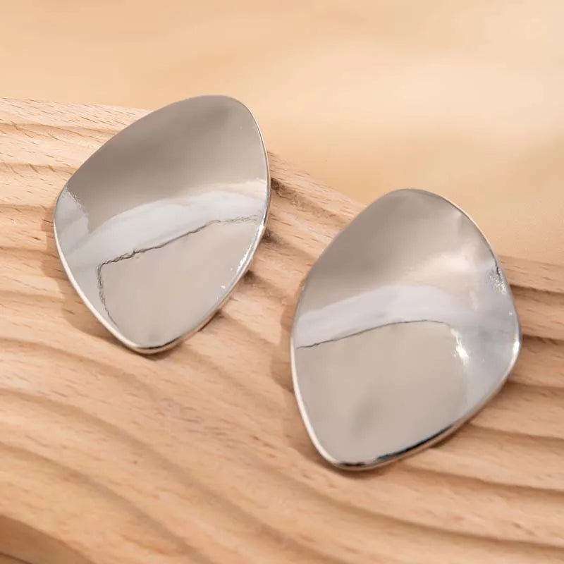 Vintage Gold Oval Stud Earrings