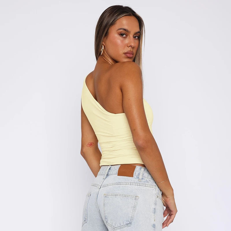 Luxe One-Shoulder Beaded Tank