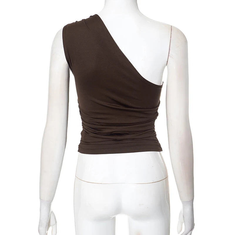 Luxe One-Shoulder Beaded Tank