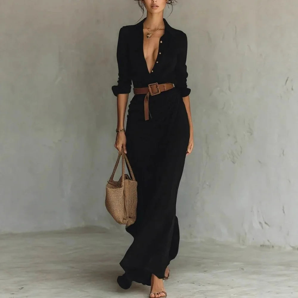 Glamorous Deep V Long Dress