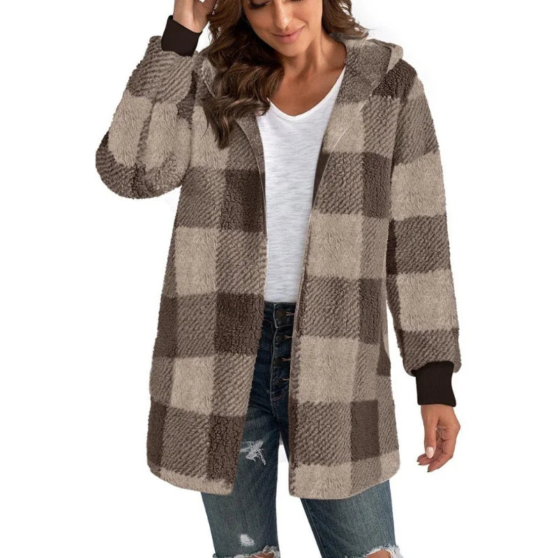 Loose Long-Sleeve Fleece Coat