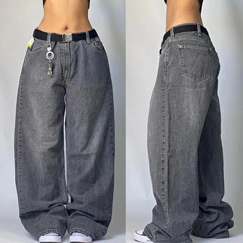 Multi-pocket Washed Baggy Jeans