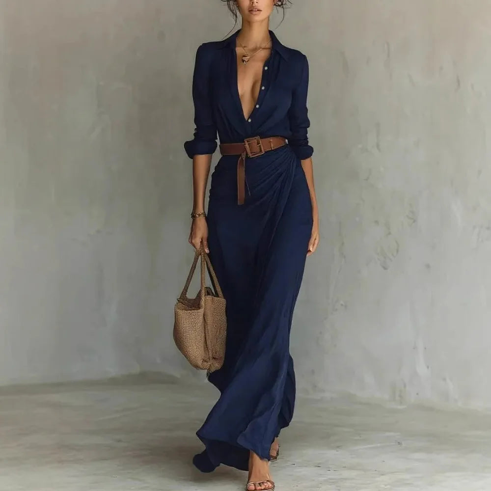 Glamorous Deep V Long Dress
