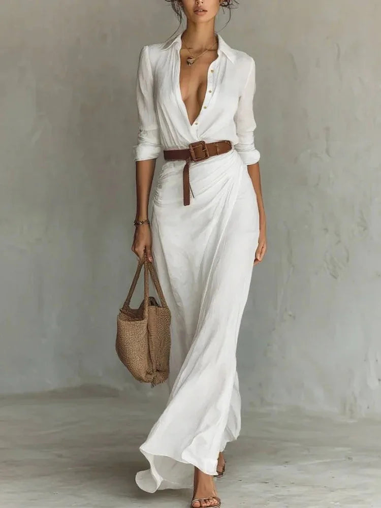 Glamorous Deep V Long Dress