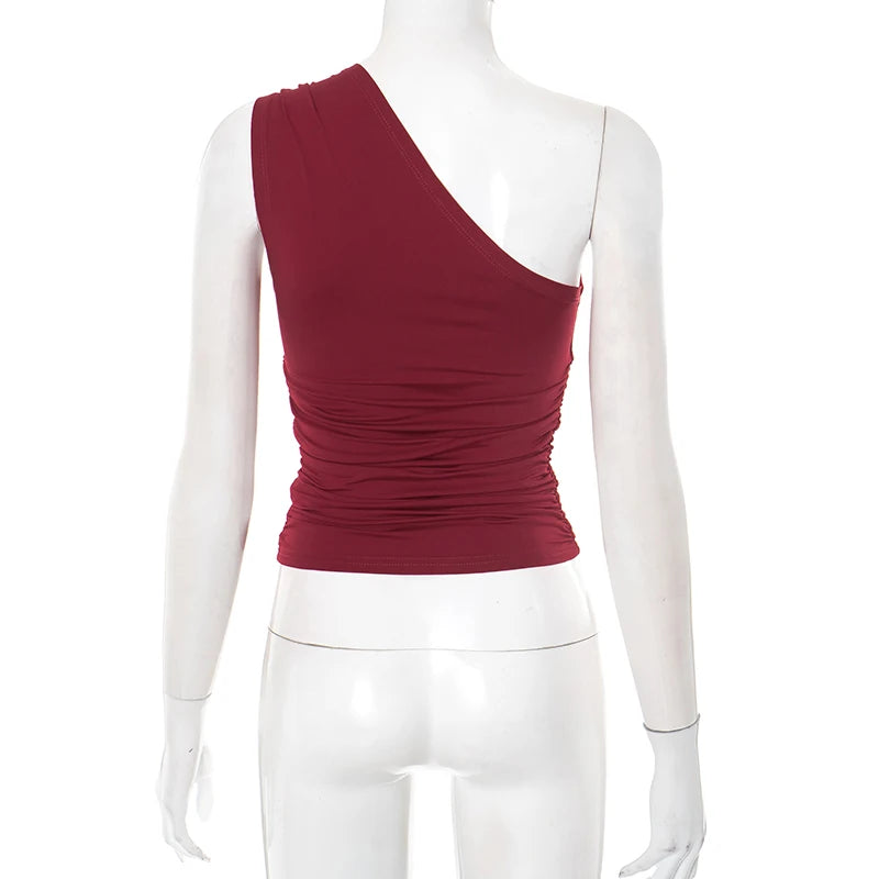 Luxe One-Shoulder Beaded Tank