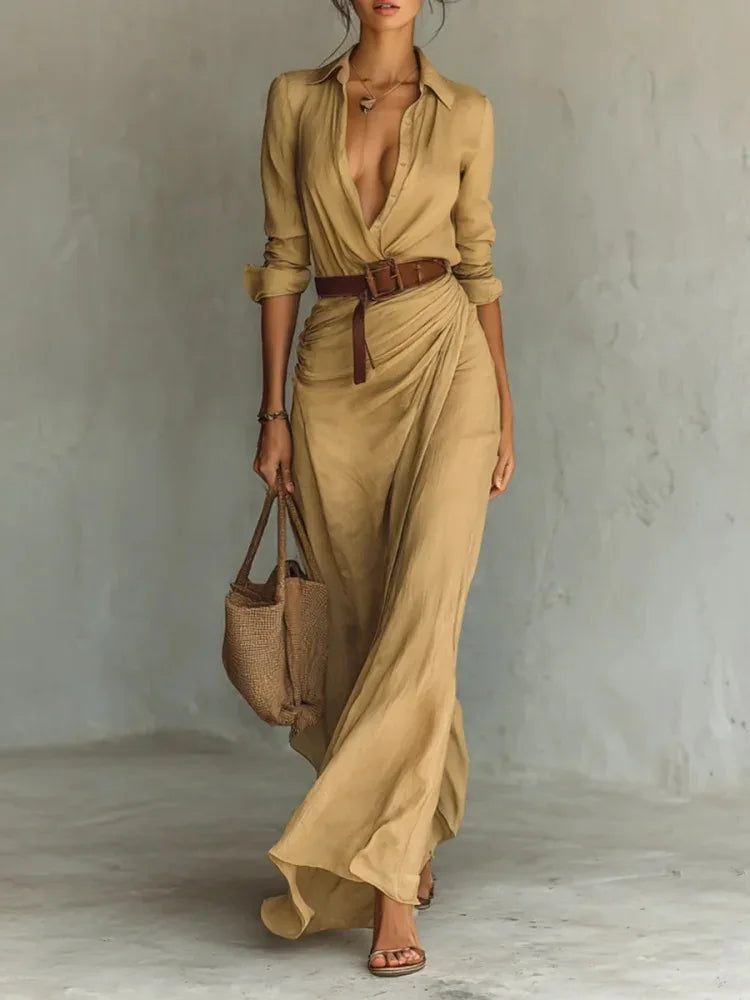 Glamorous Deep V Long Dress