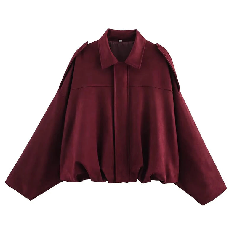 Cropped Luxe Bomber Suede
