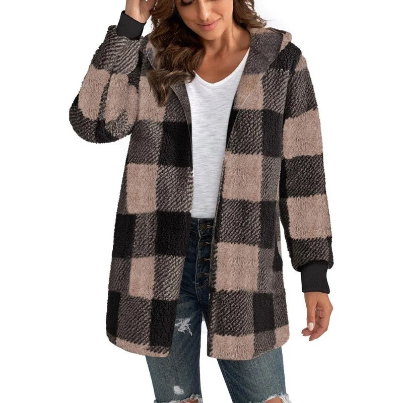 Loose Long-Sleeve Fleece Coat