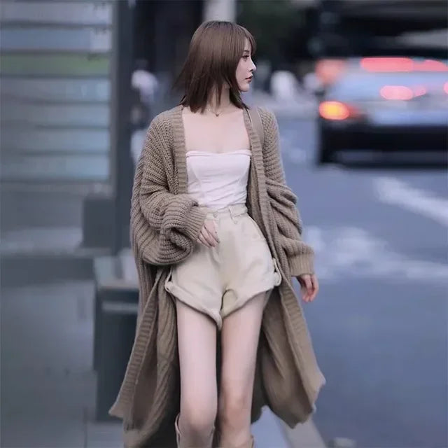 Long Cardigan Spring Knitted Loose Winter