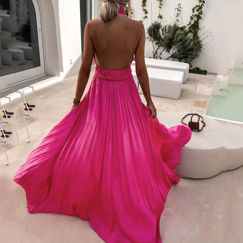 Sleeveless Cold-Shoulder Maxi Dress