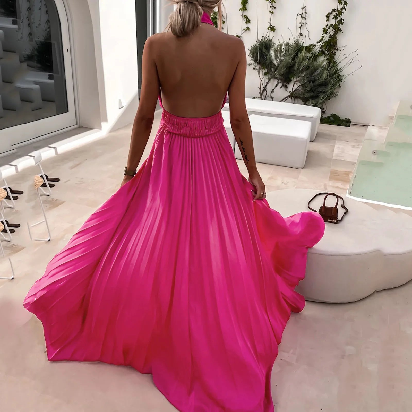 Sleeveless Cold-Shoulder Maxi Dress