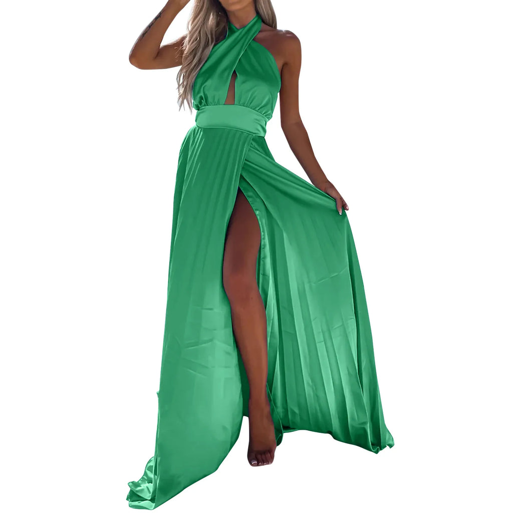 Sleeveless Cold-Shoulder Maxi Dress