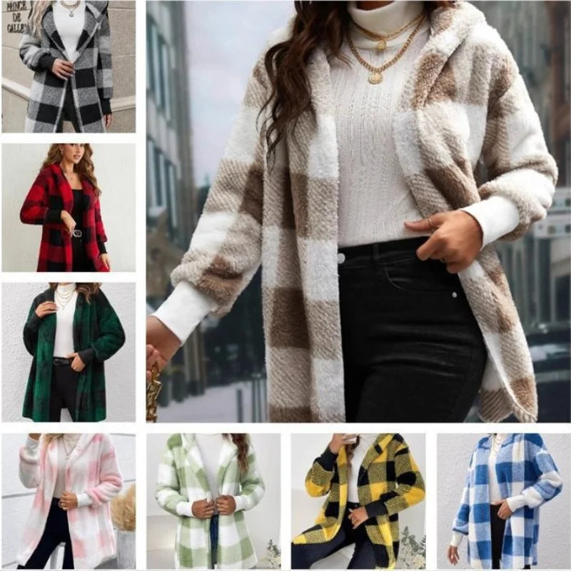 Loose Long-Sleeve Fleece Coat