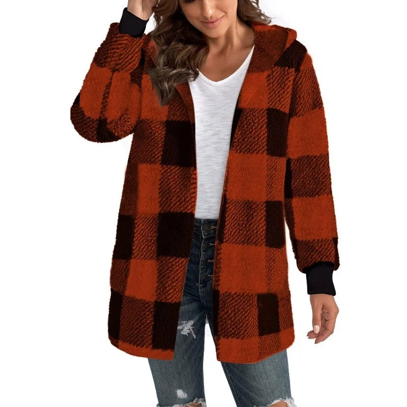 Loose Long-Sleeve Fleece Coat
