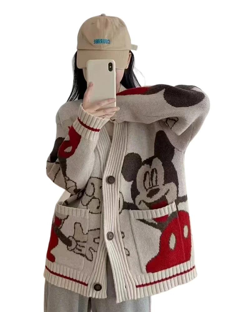 Disney Knitted Cardigan Donald Cartoon