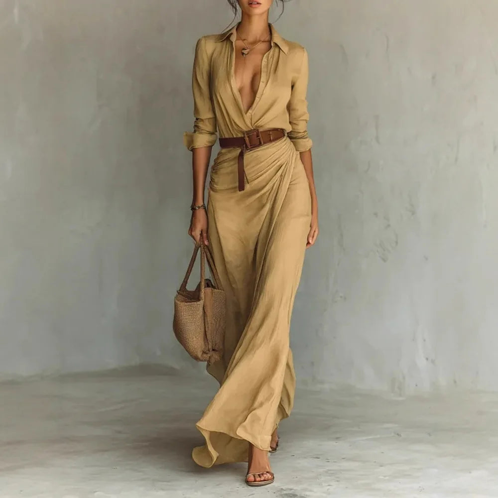 Glamorous Deep V Long Dress