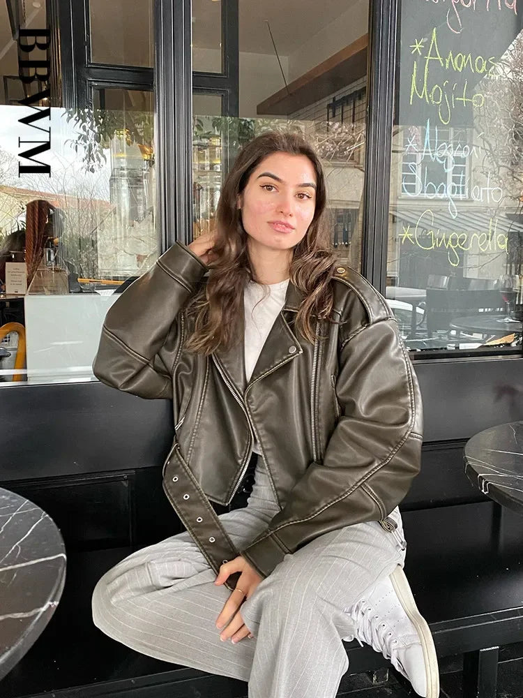 Vintage Oversized Moto Jacket