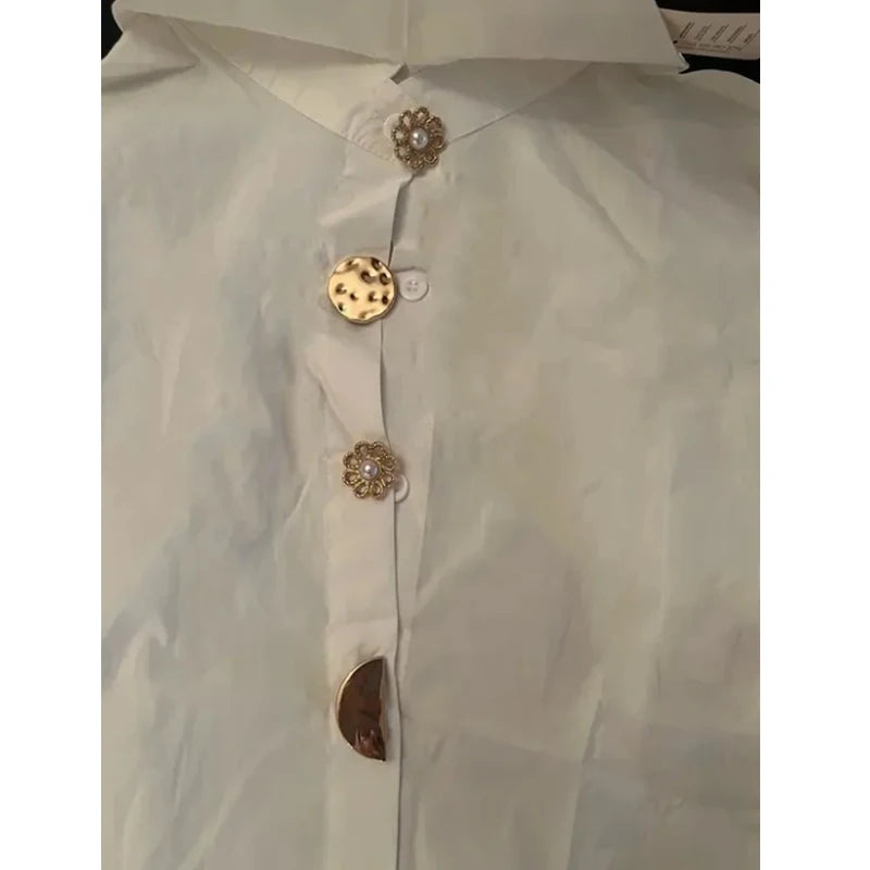 Long Sleeve Shirt Pointed Collar Office