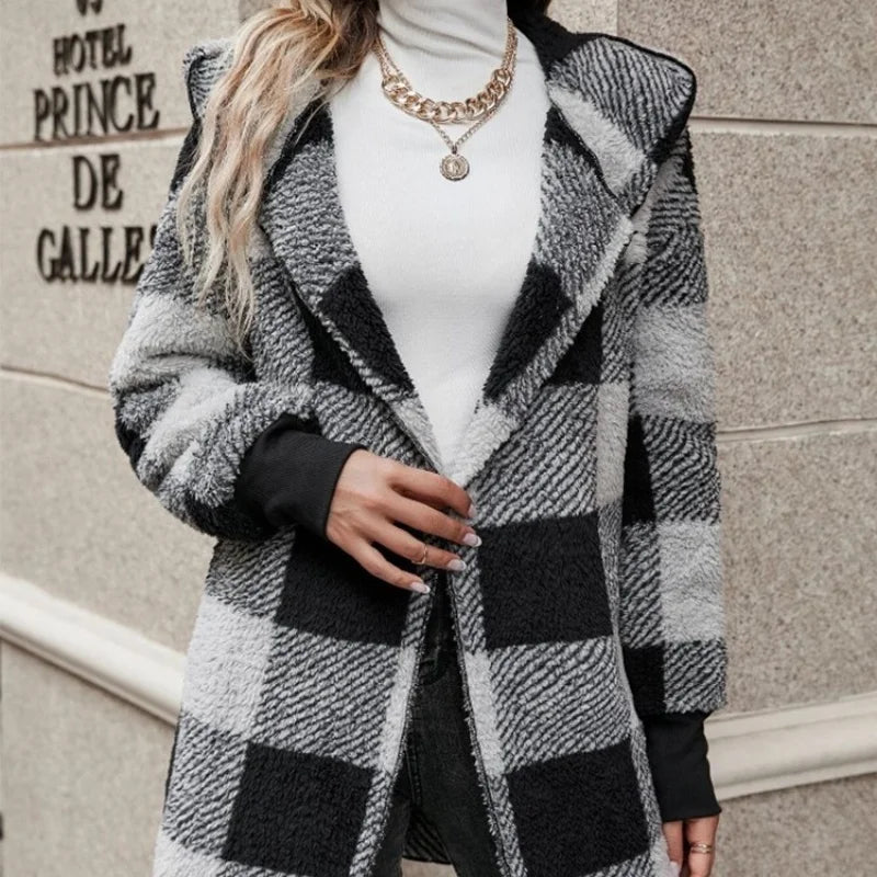 Loose Long-Sleeve Fleece Coat