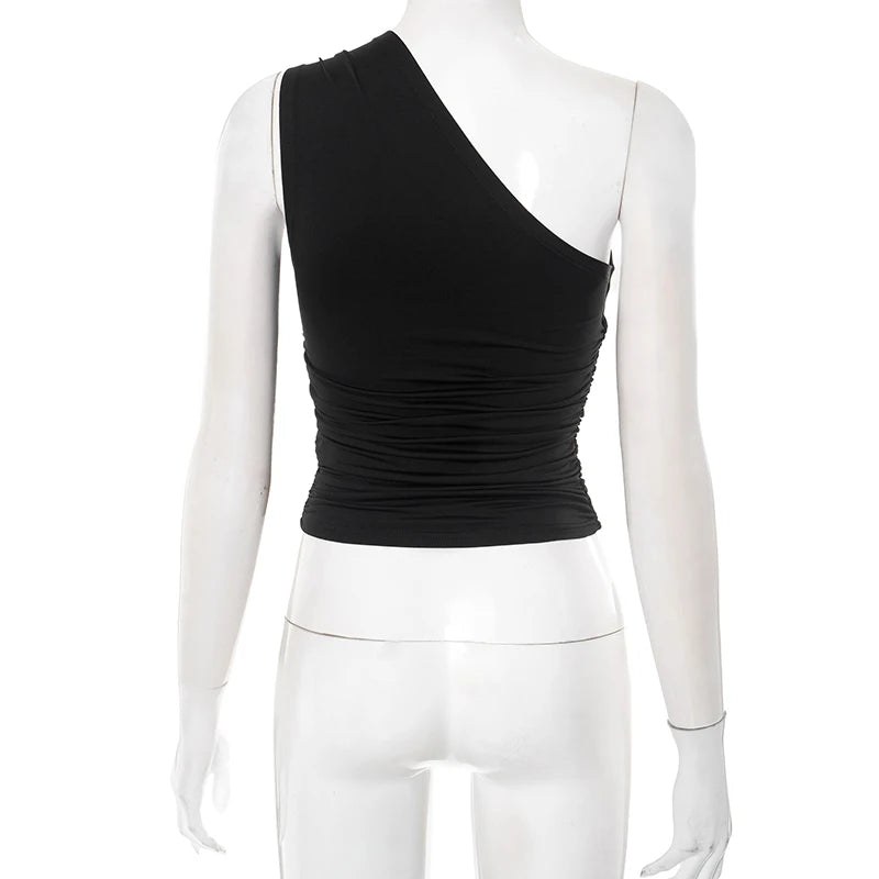 Luxe One-Shoulder Beaded Tank