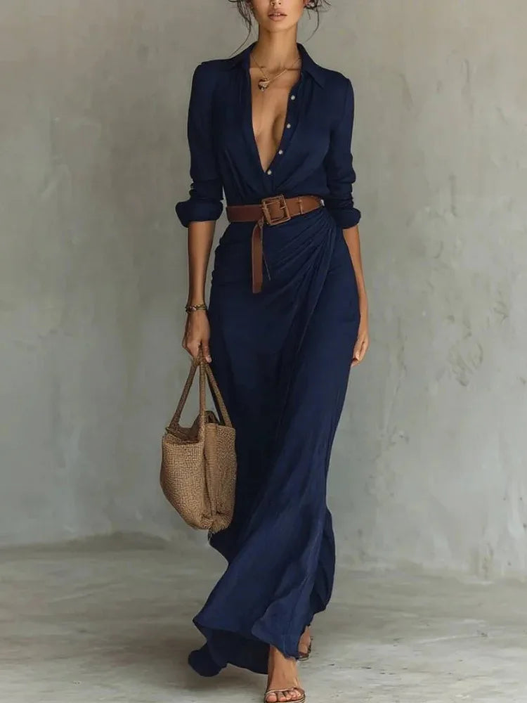 Glamorous Deep V Long Dress