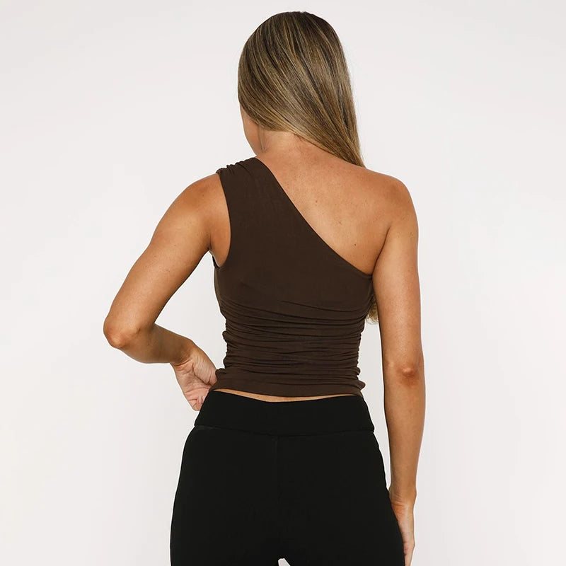 Luxe One-Shoulder Beaded Tank