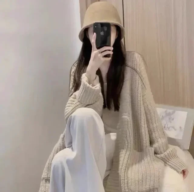 Long Cardigan Spring Knitted Loose Winter