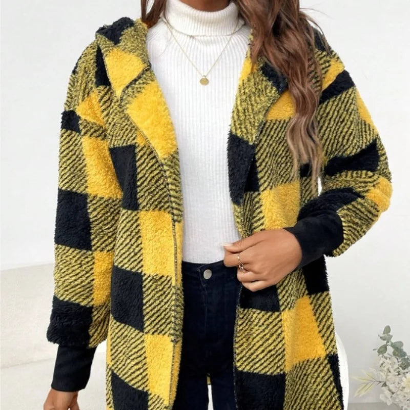 Loose Long-Sleeve Fleece Coat