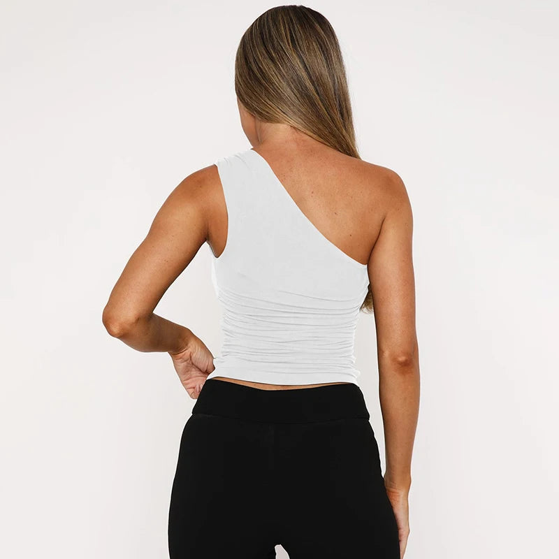 Luxe One-Shoulder Beaded Tank