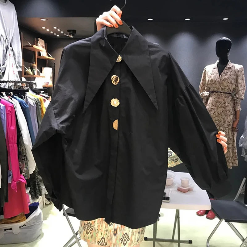 Long Sleeve Shirt Pointed Collar Office