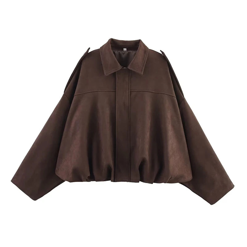 Cropped Luxe Bomber Suede